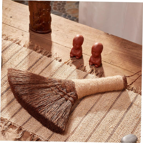 Small Broom Cleaning Soft Bristle Broom Natural Broom Cleaning Brooms Desktop Cleaning Brush Household Duster Brown Silk Light Brown Cleaning Acce...