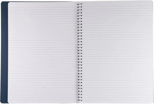 Fabriano Ecoqua Plus Hidden Spiral-Bound Notebook, 8.3" x 11.7", A4, Lined, Navy...