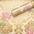 Self-Adhesive Shelf Liners Paper, Removable Self Adhesive Shelf Liner Dresser Drawer Wall Stickers Home Decoration, Gold Pink Flower 17.8 x 118 In...
