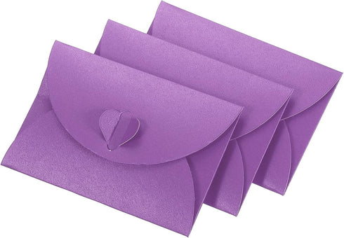 YOKIVE 24 Pack Mini Envelopes, Heart Shaped Clasp | Small Gift Card Holder, Great for Weddings Parties Boutiques(Purple)...