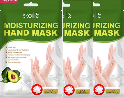 Moisturizing Hand Mask Gloves -Glycerin + Avacado Extract for Deep Moisturizing (Gloves 3pk), Beauty Gifts | Skincare Gifts | Skincare Party Favor...