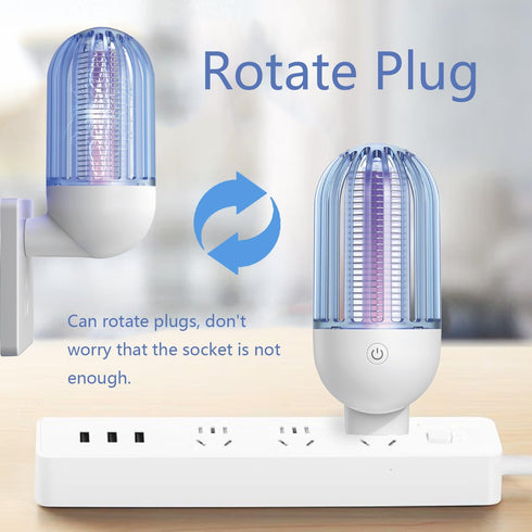 Mosquito Killer Lamp with Rotatable Plug, Electric Indoor Bug Zapper for Home Mosquito Indoor Bug Lights Zappers Electric Bug Zapper 2100V Output,...
