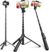 BZE 62 inches Extendable Selfie Stick Tripod with Wireless Remote & Phone Holder, Portable Aluminum Alloy 3 in 1 Stand for Group Photos, Vlogging ...