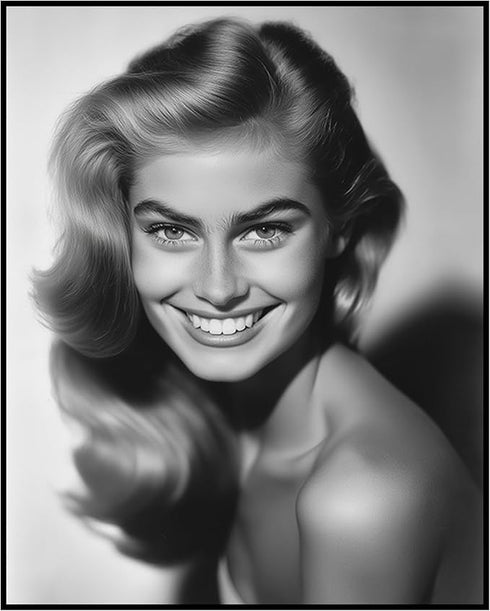 Posterizer 1 pcs-black and white photo art-90s models inspired portarait 1-Photography Art-Retro Art-Decorations for Bedroom, Office, Living Room ...