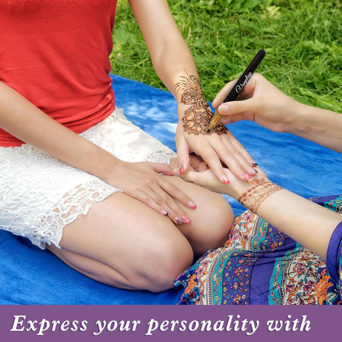 Temporary Tattoo Pen Tattoo Markers Tattoo Kit Face Paint with 15 Tattoo Pens 5 Tattoo Stencils and 2 Tattoos Stickers Gifts for Teenage Girls Boy...