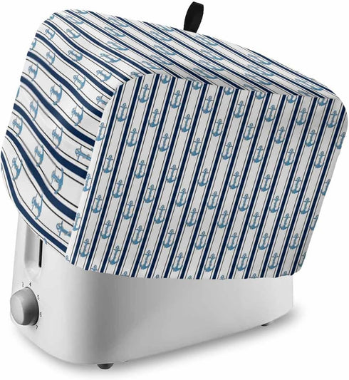 Nautical Anchor 2 Slice Toaster Cover Small Appliance Cover Toaster Dustproof Fingerprint Protectors Machine Washable, Black White Geometric Strip...