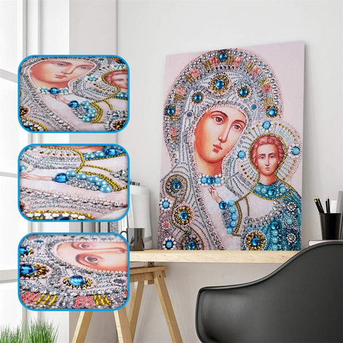 Diamond-Painting DIY 5D Special Shape Rhinestones, ABEUTY Catholic Religious Portraits, Partial Drill Crystal Diamond Art Kits for Home Decor...