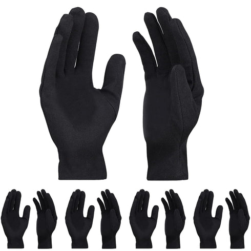 5 Pairs Archival Photo Gloves, Black Medium Work Gloves For Handling Art Working Photography Men & Womens Cloth Gloves Liners Bulk for Handling Je...