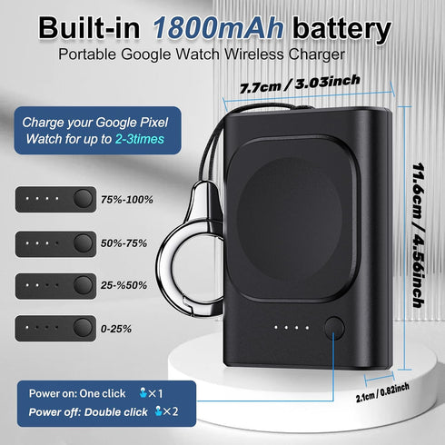 for Pixel Watch Charger, Portable Pixel Watch Charger for Google Pixel Watch, 1800mAh Google Watch Charger Portable Google Pixel Watch Charger Wir...