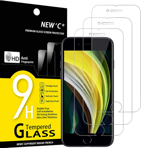 NEW'C [3 Pack Designed foriPhone SE 2022. iPhone SE 2020 Screen Protector Tempered Glass, Case Friendly Anti Scratch Bubble Free Ultra Resistant.....