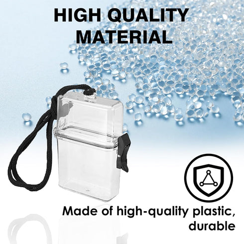 Waterproof ID Card Badge Holder Case - Floating Sports Case with Hanging Ring and Rope - Money and Key Holder - Small Waterproof Case for Swimming...