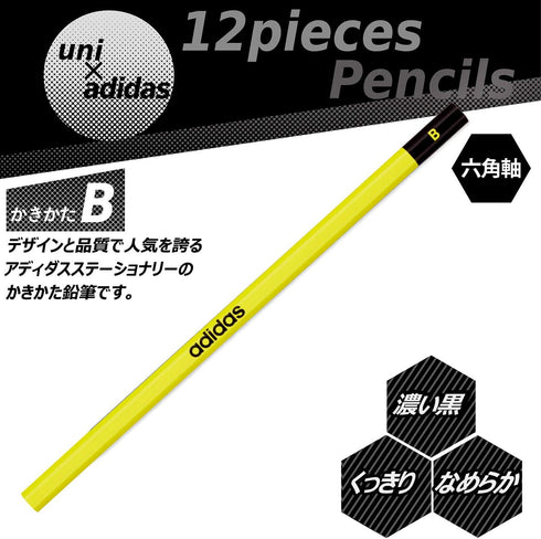 Mitsubishi Pencil, Adidas Pencil, Uni, K5594B AI02 B, Hexagonal Shank, Blue & Black, 1 Dozen...