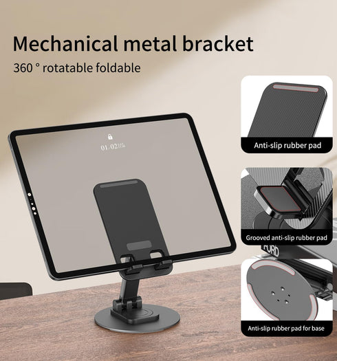 360 Degree Rotating Mobile Phone Holder,Fully Adjustable Foldable Desktop Phone Holder Stand Base,Foldable Desktop Cell Phone Stands for iPhone15 ...