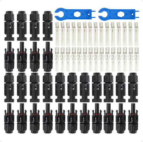 30PCS Solar Connectors Male Female with Dual Spanners IP67 1000V 30A Waterproof Solar Panel Cable Connectors (15 Pairs)...