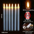 Flameless Taper Candles with Timer,10 Inch LED White Candlesticks Flickering,Battery Operated 3D Flame Wick Window Candles,Plastic Fake Stick Cand...