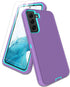for Samsung Galaxy S22 Case, with Screen Protector, Port Protection, Full-Body Non-Slip Silicone Rubber Covered, 3-Layer Drop-Proof Cover Phone Ca...