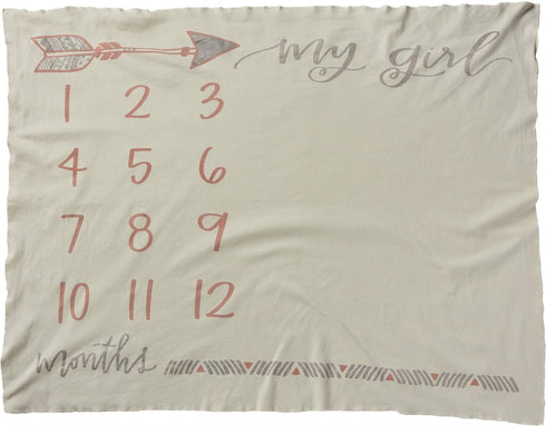 Primitives by Kathy Baby Milestone Blanket, 42 x 36-Inches, My Girl...