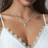 JAKAWIN Bride Silver Bridal Necklace Set Crystal Wedding Jewelry Set Rhinestone Necklace Clip On Earrings for Women (Set of 3) (A)...