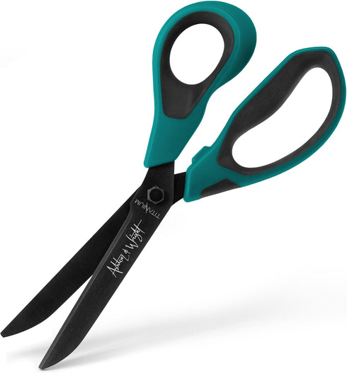 Ashton and Wright - Titanium HD - Heavy Duty Scissors for Office, Home, Kitchen and Craft - 210mm / 8” - Titanium Coated Blades (Teal, Right Hande...