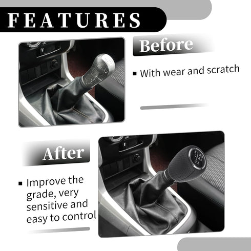 5 Speed Manual Gear Shift Knob - Car Gearbox Stick Shifter Lever Knob - for Chevrolet Cruze 2008-2012 Plastic Faux Leather Black Silver Tone - 1 P...