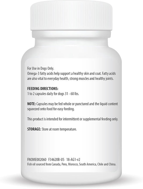 Ceva Derma-3 Softgels, Omega-3 Fatty Acid & Vitamin Supplement for Medium Dogs (60 Count)...