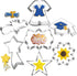 Graduation Cookie Cutter Set-7 Piece-Graduation Cap, Gown, Diploma, Sunflower, Star, Shooting Star and Plague Cookie Biscui Cutters for 2024 Gradu...