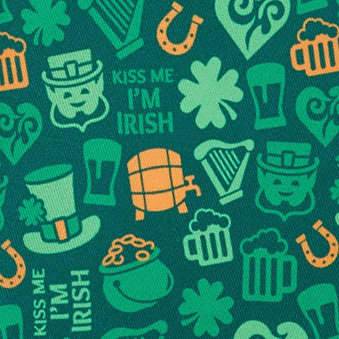 Jacob Alexander Men's Happy Saint Patrick's Day Kiss Me I'm Irish Lucky Symbols Pattern Pocket Square - Green...