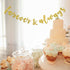 Forever & Always Banner for Bridal Shower,Engaged,Wedding Anniversary Party Decorations(Gold Glitter)...