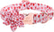 Valentine's Day Dog Collar with Bow Tie,White Red Pink Love Male Dog Collar with Safety Metal Buckle Adjustable Puppy Collars for Small Medium Lar...