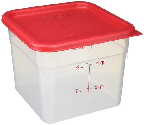 Cambro 6SFSPP190 CamSquare Storage Container, Translucent, 6 qt With Lid...