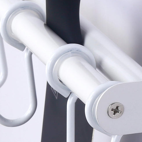 Dseap Pot Rack - Pots and Pans Hanging Rack Rail with 8 Hooks, Double Bars, Pot Hangers for Kitchen, Wall Mounted, White...