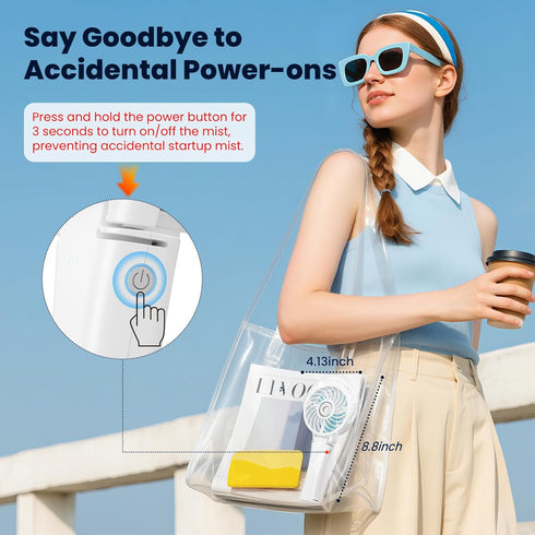 HandFan Upgraded Portable Misting Fan, Handheld Spray Water Mister Fan, USB Rechargeable Personal Mist Fans, Mini Cooling Hand Fans for Summer Bea...