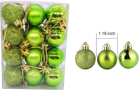 lasenersm 24 Pieces Small 1.18"/3cm Shatterproof Christmas Ball Ornaments Packed in Plastic Barrel Shatterproof Christmas Tree Balls Ornament use ...
