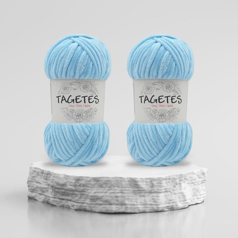 Tagetes Velvet Chenille Yarn (100 gr 132 yds x 2) 264 yds Baby Blanket Yarn, Amigurumi Yarn, Crochet and Knitting Yarn, Super Bulky, Soft, Chunky ...