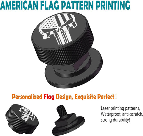 Welding Hood Helmet Pipeliner Fasteners -1Pair USA Flag Black Pattern Aluminum Helmet Pipeliner Headgear Replacement Parts Accessories Screws Flip...