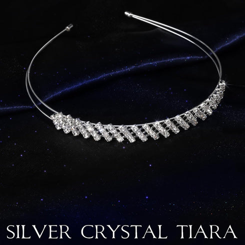 Teenitor Crown, 5pcs Tiaras for Women, Tiara Crown, Silver Tiara for Little Girls Rhinestone Headbands Wedding Headband Party...