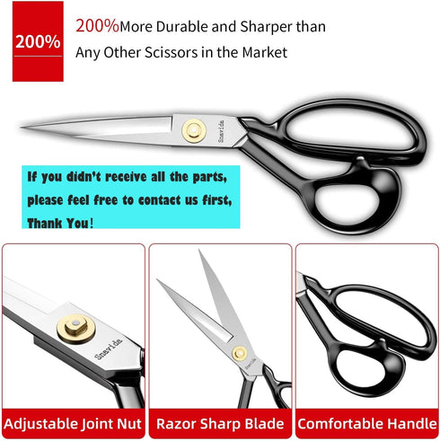 Fabric Scissors Tailor Sewing Shears - 8 Inch Heady Duty Scissors for Fabric Cutting Professional Ultra Sharp Cloth Tailor Scissors Multipurpose U...