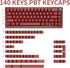 140 Keys PBT Japanese Keycaps Cherry Profile Key Caps DYE-Sub Red Keycaps Minimalist Style Customized Keycaps Set Compatible with Cherry MX Switch...