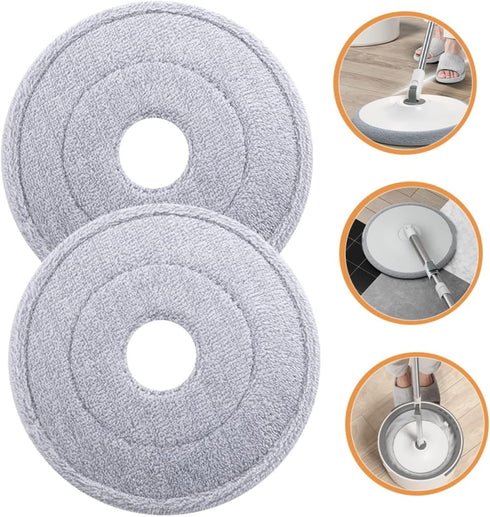2pcs Replacement Mop Head Cleaning Supplies Microfiber Mop Pads Car Wash Mop Microfiber Mop Head Household Cleaning Supplies House Mop Head Replac...