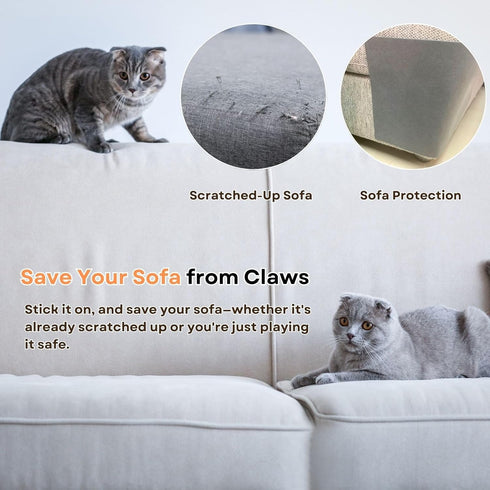 Cat Scratch Mat (Black, 5-Pack, 9.8''*18.8''), Furniture Protector from Cats Scratching, Strong Self-Adhesive Backing for Easy and Sturdy Applicat...