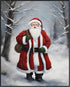 Posterizer 1 pcs-Santa Clause in snowy winter-in oil painting style-1-Holiday Poster Collection-Landscape & Nature Art-Living Room Bedroom Decor- ...