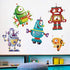 Cartoon Robot Wall Stickers DIY Removable Vinyl Wall Decals Art Decor for Kids Boys Nursery Bedroom Playroom...