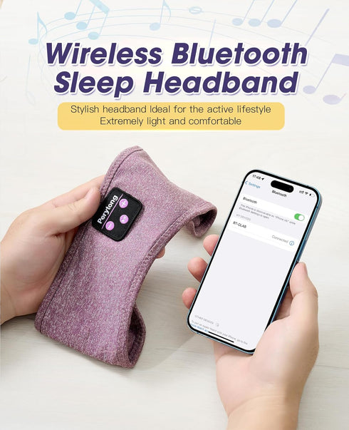 Perytong Sleep Headphones Headband, Bluetooth Sports Headband,Wireless Sleeping Headphones Sleep Earbuds,Sports Headphones Headband for Side Sleep...