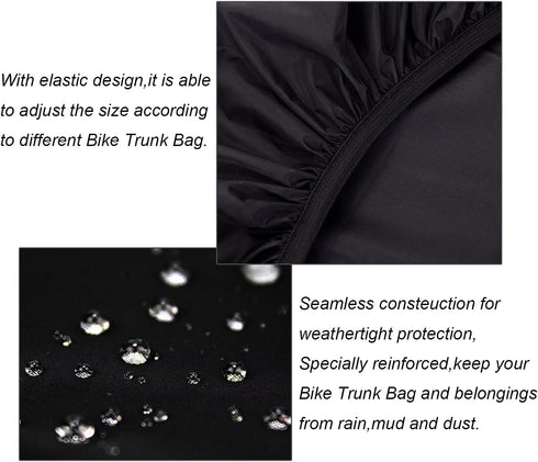 35L Bicycle Rear Rack Rain Cover Bike Trunk Rain Cover Black...