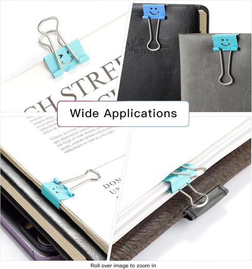 Binder Clips, 100Pcs Colorful Cute Binder Paper Clips,Small Paper Clamps,0.75 Inch for Office School and Personal Use...
