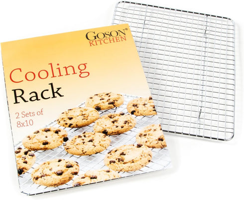 Update International Heavy-Duty 1/4 Size Cooling Rack, Wire Pan Grade, Commercial Grade, Oven-Safe, Chrome, 8 x 10 Inches, Set of 2...