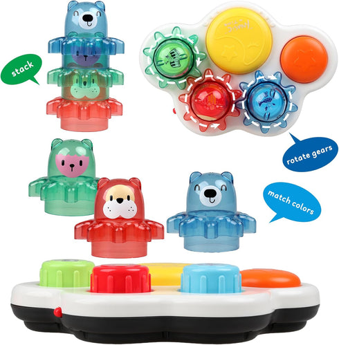 Baby Musical Light Up Toys Drum Gear - Newborn Infant Sensory Tummy Time Toys - Gifts for Boys Girls 0 3 6 9 12 18 Months 1 2 3 Year Old Birthday ...