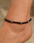 Black Agate/Terahertz Adjustable Ankle Bracelets for Women Spiritual Real Crystals Beaded Anklet Handmade Beach Foot Simple Jewelry...