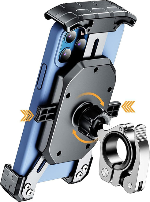 Kewig Motorcycle Phone Mount, Bike Phone Mount with Quick Install Handlebar Clamp, Scooter ATV Motorcycle Cell Phone Holder Cradle with Aluminum A...