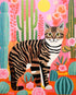 Paint by Number Cat Near Cactus DIY Painting On Canvas with Brushes Acrylic Paints Pop Art Style Graffiti Funny Kitten Paint by Numbers for Adults...